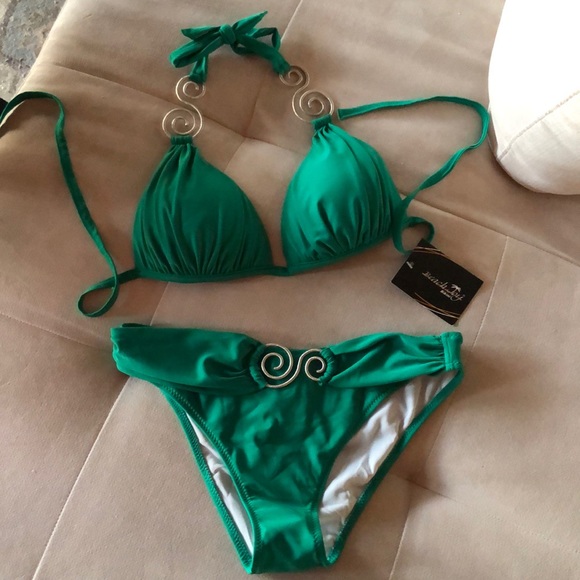 Brand new kelly green two piece swimsuit - Picture 1 of 4
